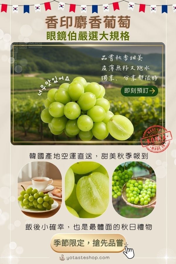 眼鏡伯韓國麝香葡萄，大規格禮盒開賣